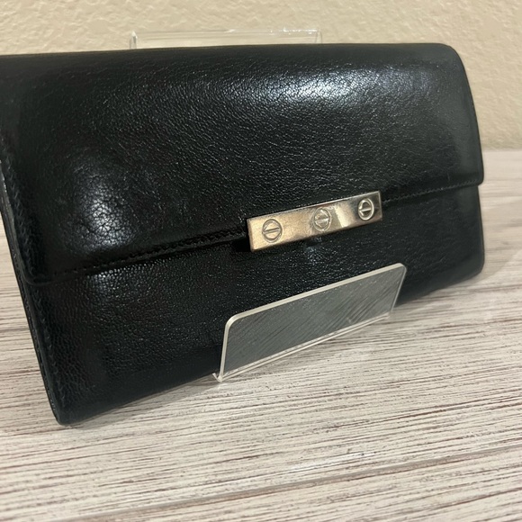 Cartier Handbags - CARTIER Black Leather Wallet
